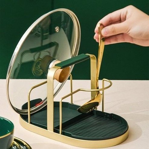 Spatula Pot Cover Rack Kitchen Utensil Holders & Racks Multi-function Spatula Pot Cover Spoon Rack - Dondepiso