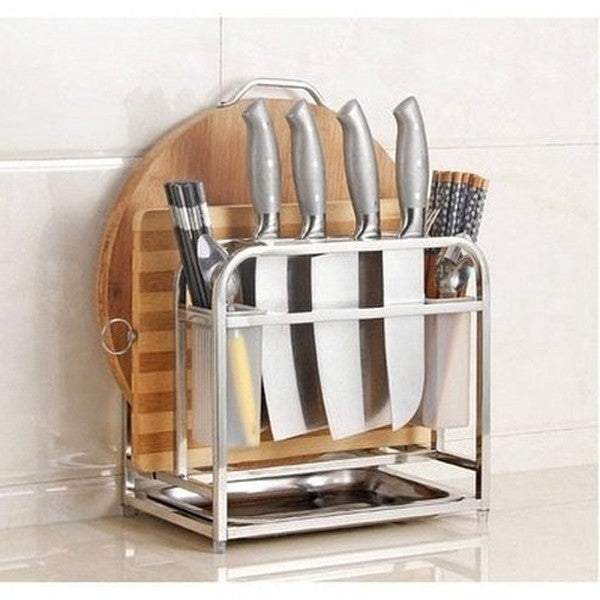 Cutting Board Rack Kitchen Utensil Holders & Racks Silver Stainless Steel Cutting Board Storage Rack · Dondepiso