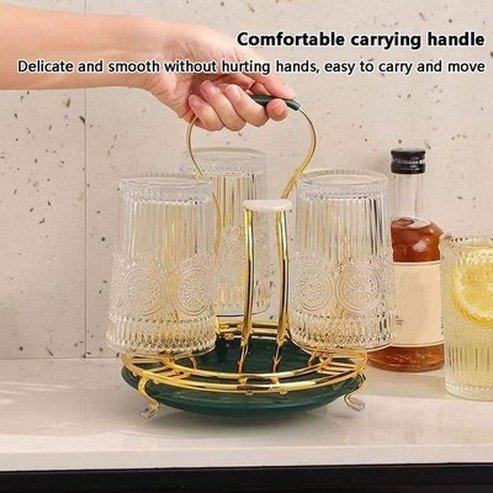 Tabletop Iron Cup Rack Kitchen Utensil Holders & Racks Green Tabletop Golden Iron Cup Rack Organizer · Dondepiso