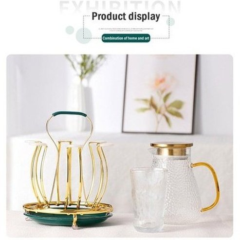 Tabletop Iron Cup Rack Kitchen Utensil Holders & Racks Green Tabletop Golden Iron Cup Rack Organizer · Dondepiso