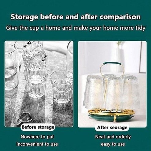 Tabletop Iron Cup Rack Kitchen Utensil Holders & Racks Green Tabletop Golden Iron Cup Rack Organizer · Dondepiso