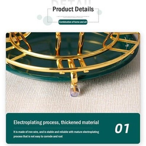 Tabletop Iron Cup Rack Kitchen Utensil Holders & Racks Green Tabletop Golden Iron Cup Rack Organizer · Dondepiso