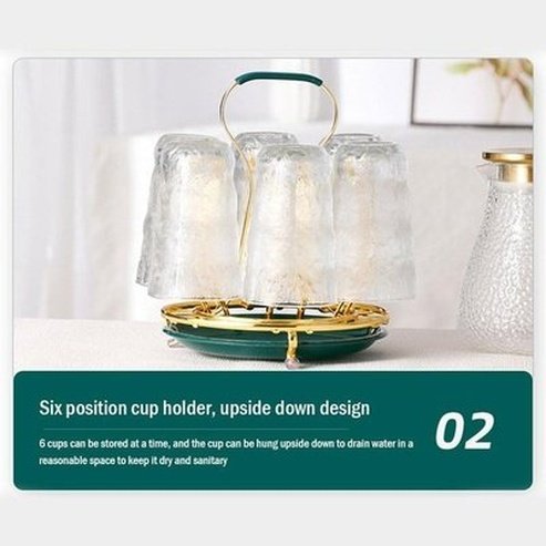 Tabletop Iron Cup Rack Kitchen Utensil Holders & Racks Green Tabletop Golden Iron Cup Rack Organizer · Dondepiso