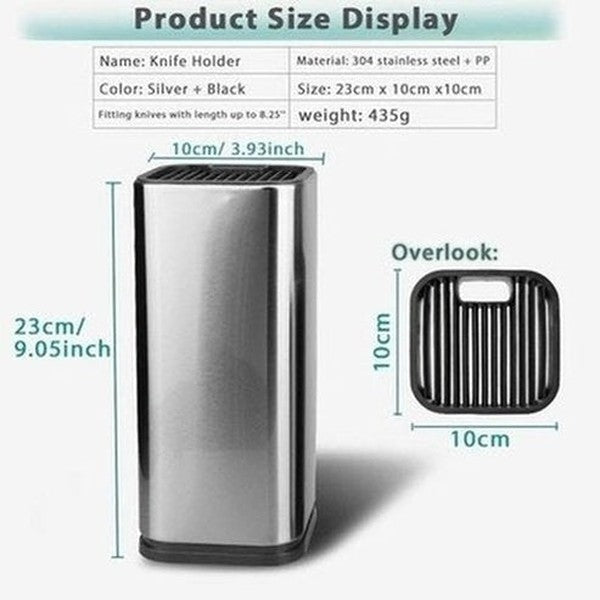 Steel Knife Holder Knife Blocks & Holders Silver 304 Stainless Steel Knife Block Holder · Dondepiso