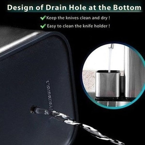 Steel Knife Holder Knife Blocks & Holders Silver 304 Stainless Steel Knife Block Holder · Dondepiso