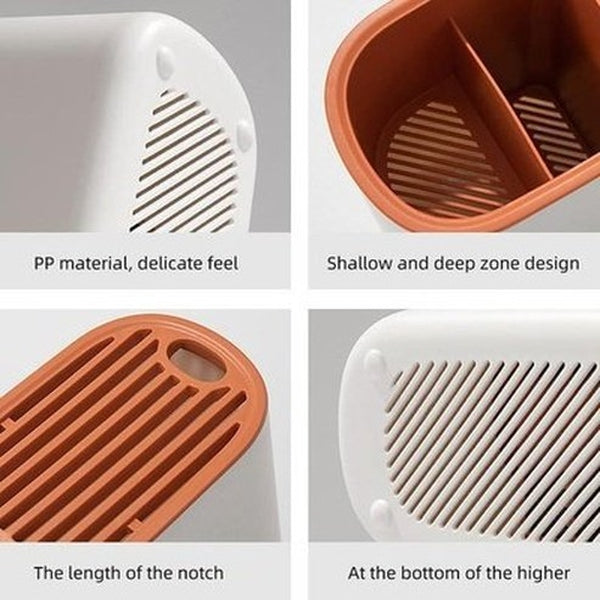 Kitchen Knives Organizer Knife Blocks & Holders White+Orange Kitchen Knives Organizer Storage Rack Holder – Dondepiso