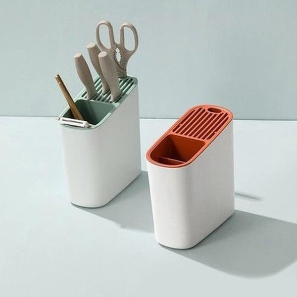 Kitchen Knives Organizer Knife Blocks & Holders White+Orange Kitchen Knives Organizer Storage Rack Holder – Dondepiso