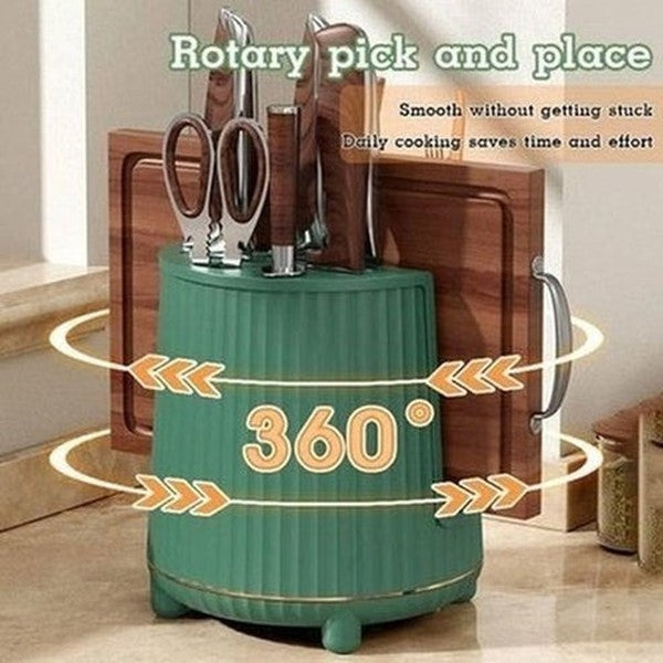 Rotating Drainable Knife Block Organizer