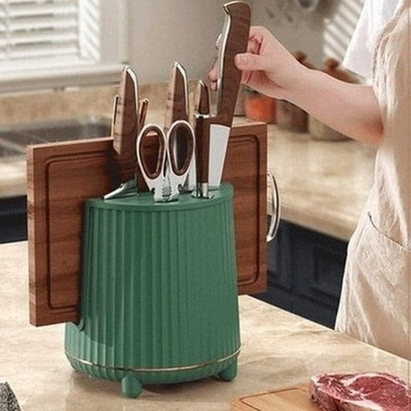 Rotating Drainable Knife Block Organizer