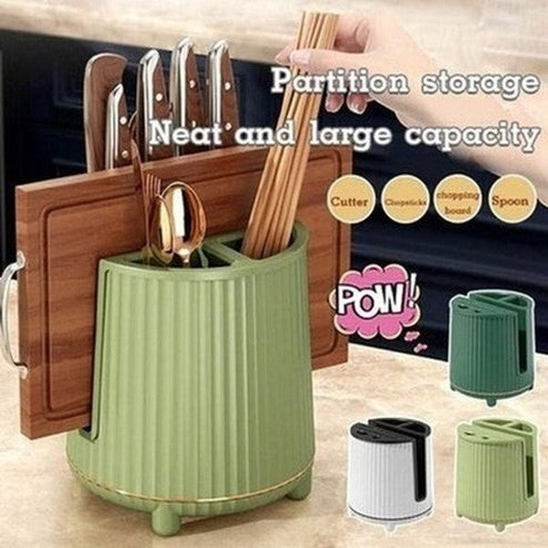 Rotating Drainable Knife Block Organizer