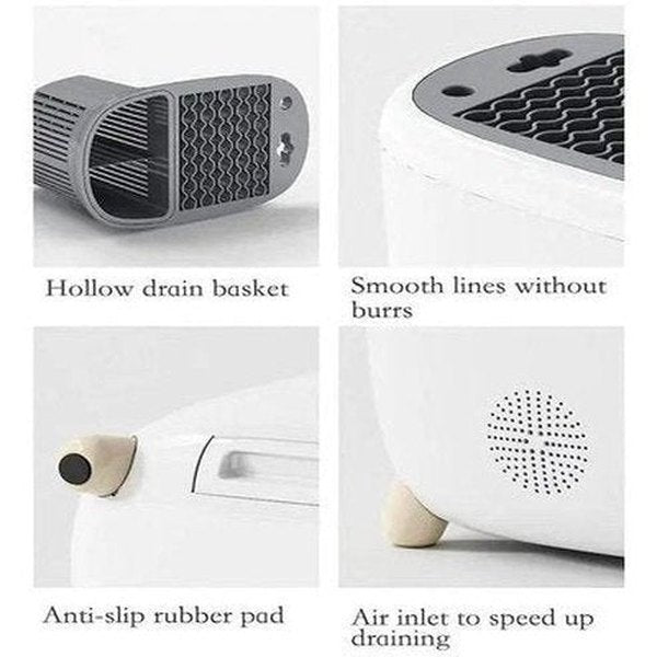 Smart Knife Block Holder Knife Blocks & Holders White Smart Knife Holder Drying Cleaning UV Disinfection - Dondepiso