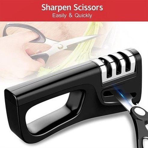 4 in 1 Knife Sharpener Knife Sharpeners 4 in 1 Kitchen Knife Sharpener Manual Scissor - Dondepiso