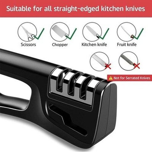 4 in 1 Knife Sharpener Knife Sharpeners 4 in 1 Kitchen Knife Sharpener Manual Scissor - Dondepiso