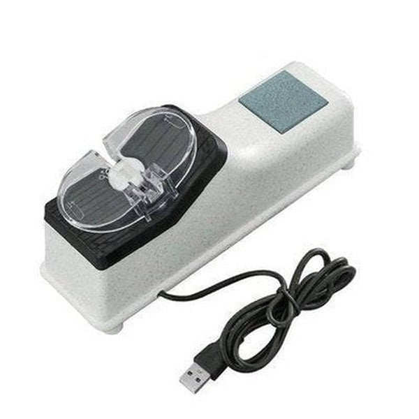 Electric Knife Sharpener Knife Sharpeners White Adjustable USB Electric Knife Sharpener - Dondepiso