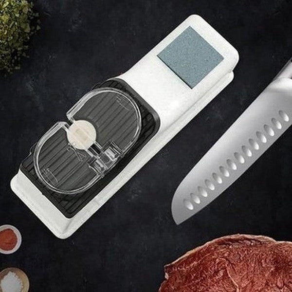Electric Knife Sharpener Knife Sharpeners White Adjustable USB Electric Knife Sharpener - Dondepiso