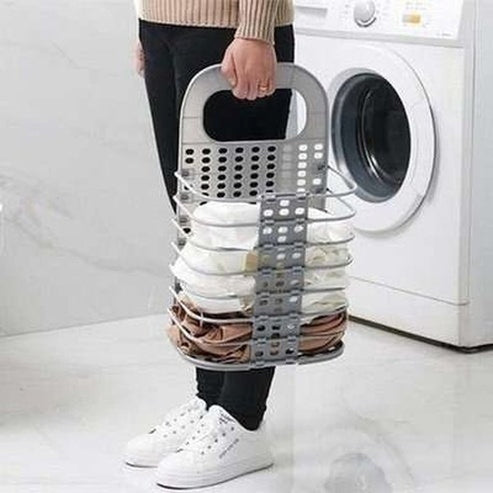 Large Collapsible Mesh Laundry Hamper Plastic Wall-Mounted Hollow Storage Basket Home Bathroom Dirty Clothes Toys Organizer.