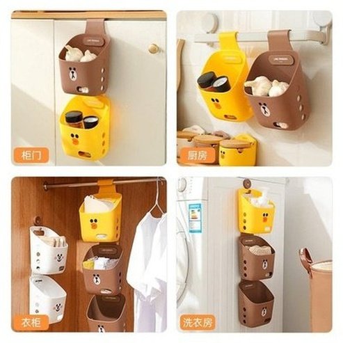 LINE FRIENDS Hanging Storage Basket LINE FRIENDS Brown Sally Cony Hanging Storage Basket - Dondepiso