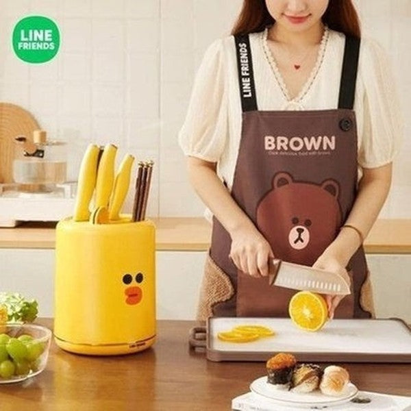 LINE FRIENDS Knife Block LINE FRIENDS Kawaii Cartoon Brown Sally Knife Block - Dondepiso
