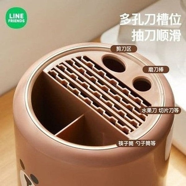 LINE FRIENDS Knife Block LINE FRIENDS Kawaii Cartoon Brown Sally Knife Block - Dondepiso