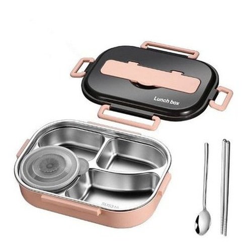 304 Stainless-Steel Lunch Box Bento Box Soup Bowl with Spoon and Chopsticks Lunch Container Food Storage Box