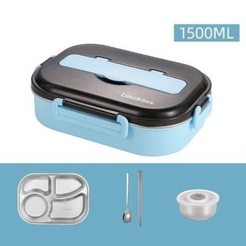 304 Stainless-Steel Lunch Box Bento Box Soup Bowl with Spoon and Chopsticks Lunch Container Food Storage Box