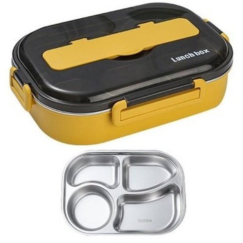 304 Stainless-Steel Lunch Box Bento Box Soup Bowl with Spoon and Chopsticks Lunch Container Food Storage Box