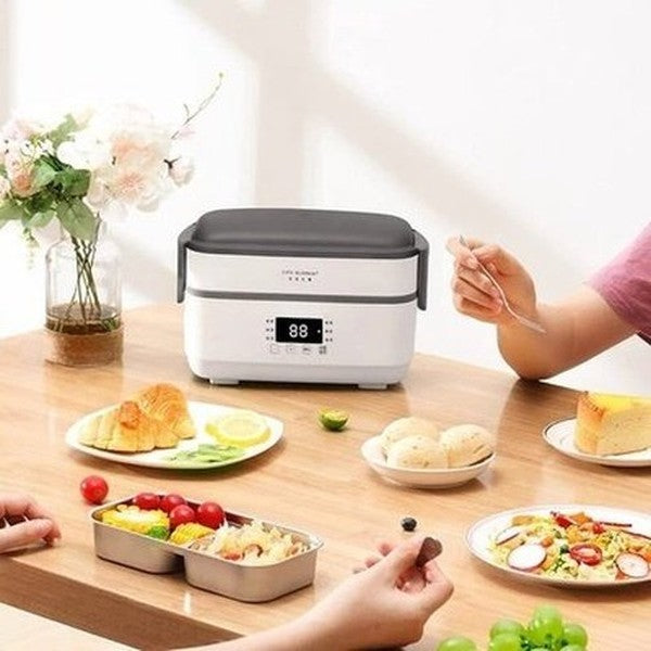 Electric Lunch Box Lunch Boxes & Totes White Double Layer Electric Lunch Box · Dondepiso
