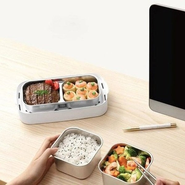 Electric Lunch Box Lunch Boxes & Totes White Double Layer Electric Lunch Box · Dondepiso