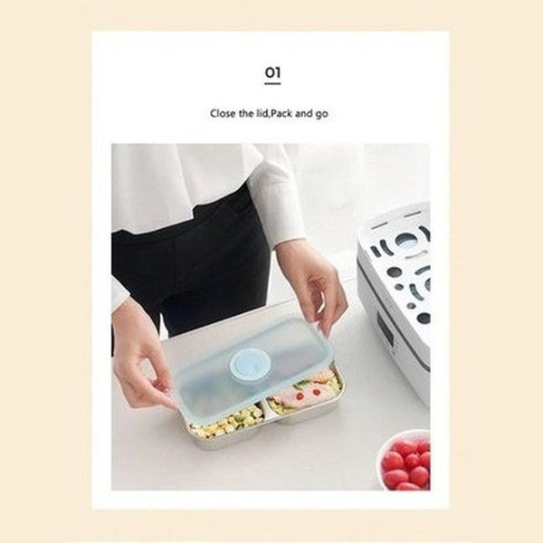 Electric Lunch Box Lunch Boxes & Totes White Double Layer Electric Lunch Box · Dondepiso