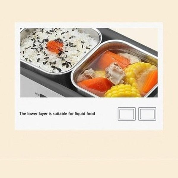Electric Lunch Box Lunch Boxes & Totes White Double Layer Electric Lunch Box · Dondepiso