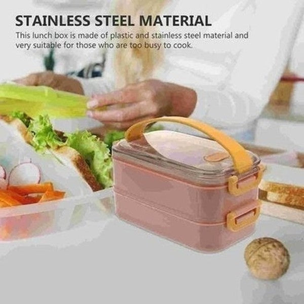 Box Lunch Bento Lunch Boxes & Totes Pink Double Layer School Bento Lunch Box · Dondepiso