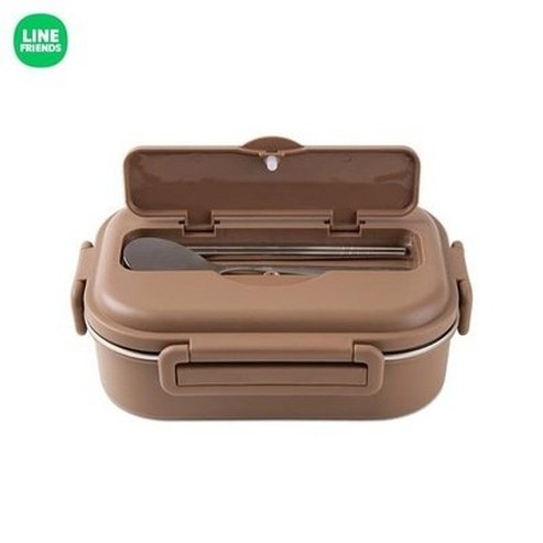 LINE FRIENDS Lunch Box Lunch Boxes & Totes Brown LINE FRIENDS Cartoon Brown Bento Box Set – Dondepiso