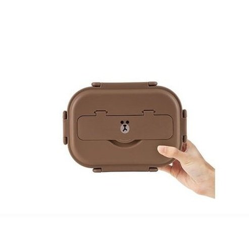 LINE FRIENDS Lunch Box Lunch Boxes & Totes Brown LINE FRIENDS Cartoon Brown Bento Box Set – Dondepiso