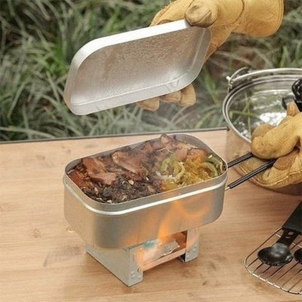 Lunch Box With Handle Lunch Boxes & Totes Silver Mini Portable Lunch Box with Foldable Handle · Dondepiso