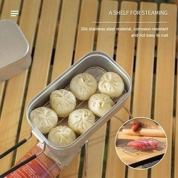 Lunch Box With Handle Lunch Boxes & Totes Silver Mini Portable Lunch Box with Foldable Handle · Dondepiso
