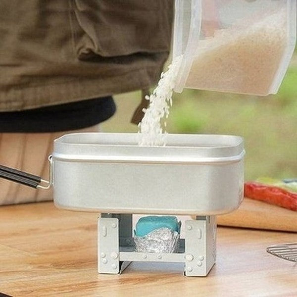 Lunch Box With Handle Lunch Boxes & Totes Silver Mini Portable Lunch Box with Foldable Handle · Dondepiso