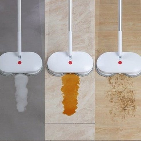 Smart Cleaning Mop Mops White Dual Wireless Smart Spinning Pulverization Mop · Dondepiso