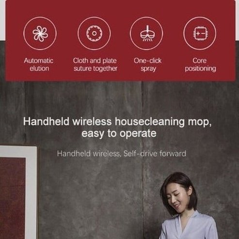 Smart Cleaning Mop Mops White Dual Wireless Smart Spinning Pulverization Mop · Dondepiso