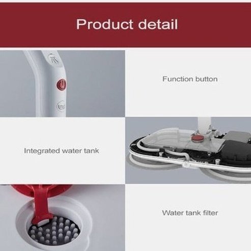 Smart Cleaning Mop Mops White Dual Wireless Smart Spinning Pulverization Mop · Dondepiso