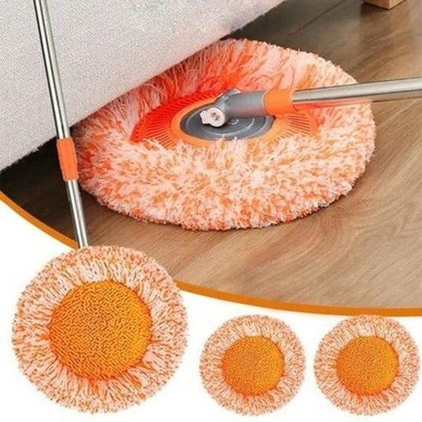 Dust Mop Wet & Dry Floor Cleaning Microfiber Height Rotating Washable Mops Pad Replacement Spin for Car Wash Round Cleaning Tools