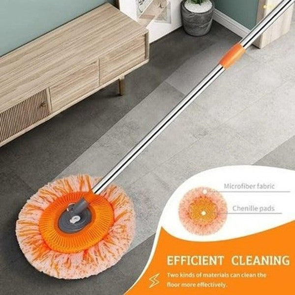 Dust Mop Wet & Dry Floor Cleaning Microfiber Height Rotating Washable Mops Pad Replacement Spin for Car Wash Round Cleaning Tools