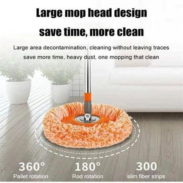 Dust Mop Wet & Dry Floor Cleaning Microfiber Height Rotating Washable Mops Pad Replacement Spin for Car Wash Round Cleaning Tools