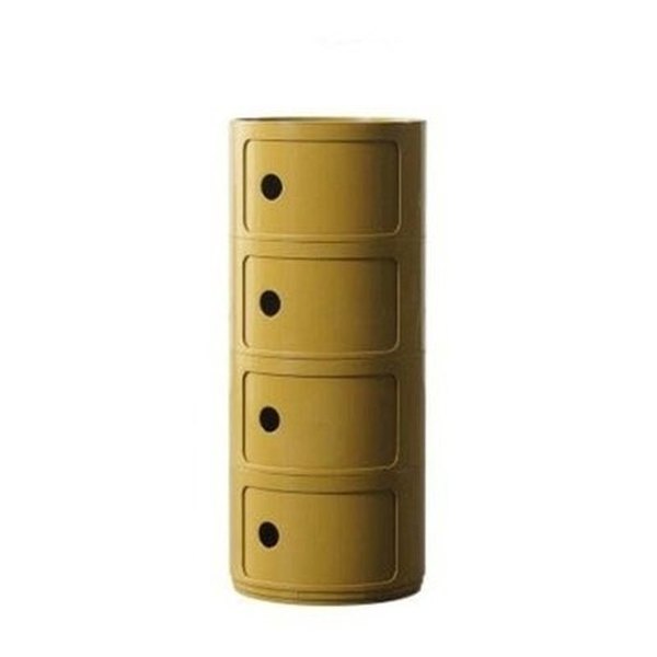 Round Modern Nightstand Nightstands Turmeric Four Layers Round Modern Nightstand With Drawers · Dondepiso