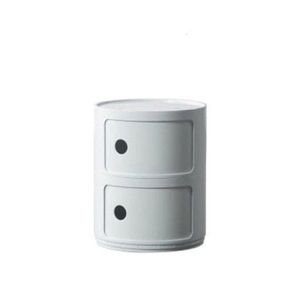 Round Modern Nightstand Nightstands Two White Layers Round Modern Nightstand With Drawers · Dondepiso