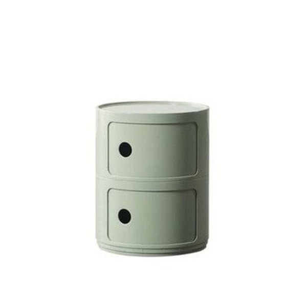 Round Modern Nightstand Nightstands Green Two Layers Round Modern Nightstand With Drawers · Dondepiso