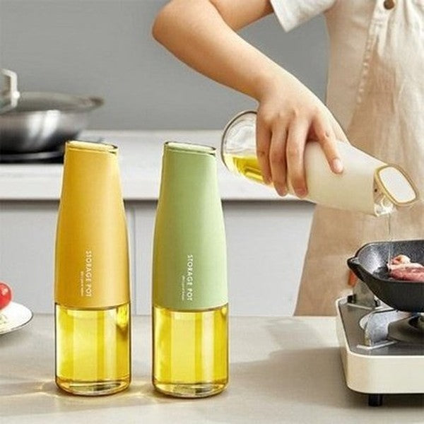 Auto Open Leak Proof Glass Oil Dispenser Bottle