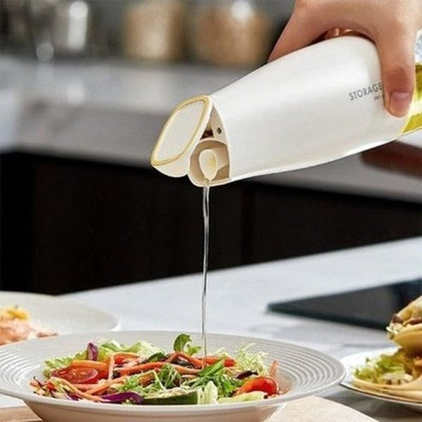 Auto Open Leak Proof Glass Oil Dispenser Bottle