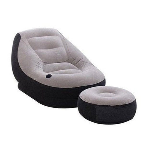 Inflatable Armchair Outdoor Furniture Blue Inflatable Recliner Chair With Ottoman Footstool · Dondepiso