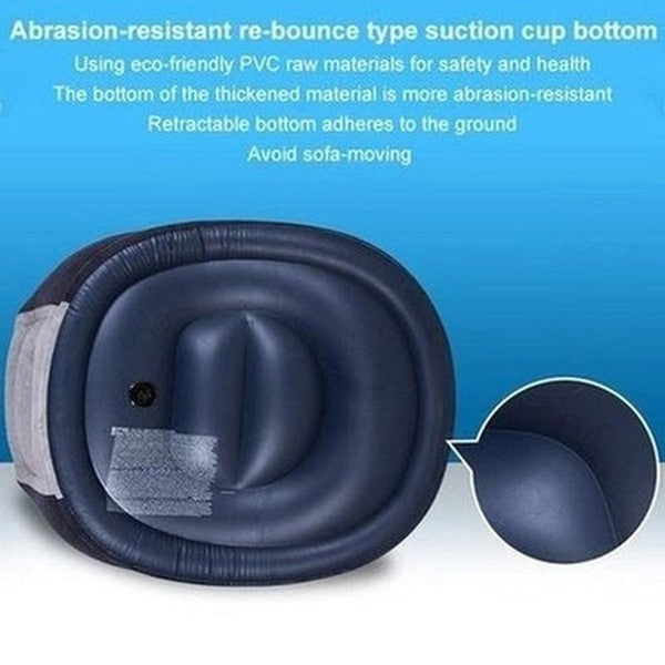 Inflatable Armchair Outdoor Furniture Blue Inflatable Recliner Chair With Ottoman Footstool · Dondepiso