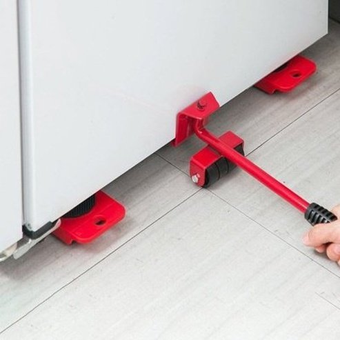 Furniture Mobile Caster Pallets & Loading Platforms Red Roller lever for the transport of heavy objects – Dondepiso